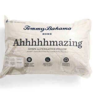 x2 TOMMY BAHAMA White JUMBO Down Alternative Pillow Set Aqualoft 20x28” NEW